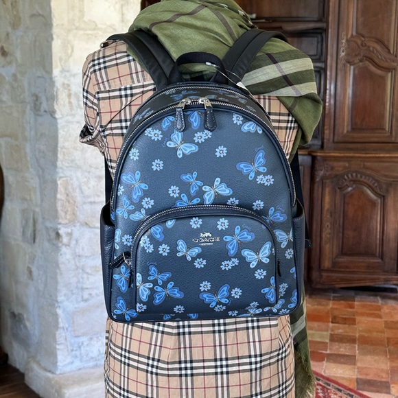 Coach butterfly court medium backpack blue+wallet set NWT authentic - Picture 5 of 16